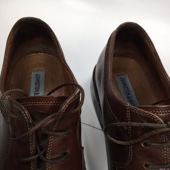 Johnston & Murphy Mens Leather Dress Shoes sz 11.5 M Made in Italy Dark Brown - Picture 3 of 12